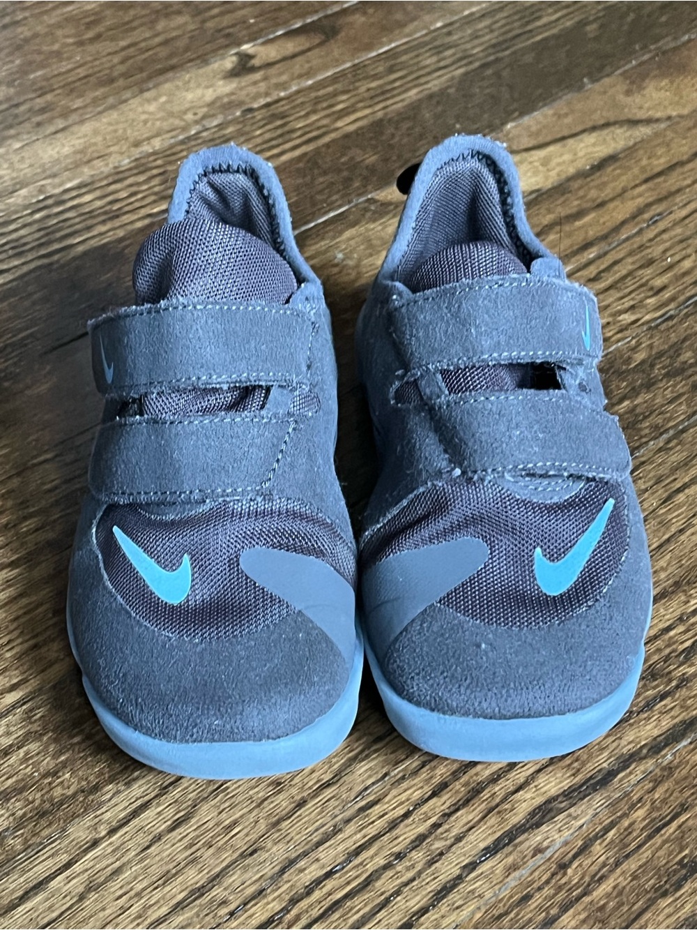 Nike Free Run 5.0 Shoes Velcro Grey Blue 10 GUC